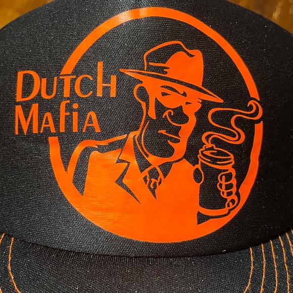 Dutch Bros Dutch mafia Black and Orange Trucker Hat - Picture 4 of 4